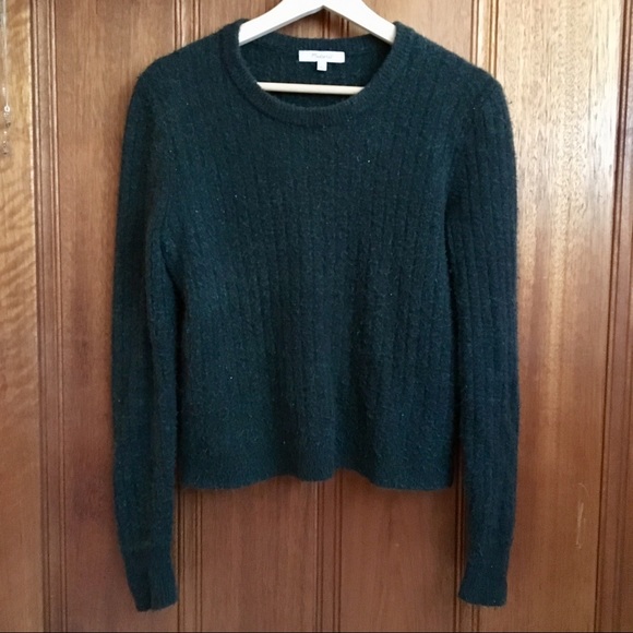 Madewell Sweaters - Madewell Cropped Boxy Green Wool Sweater